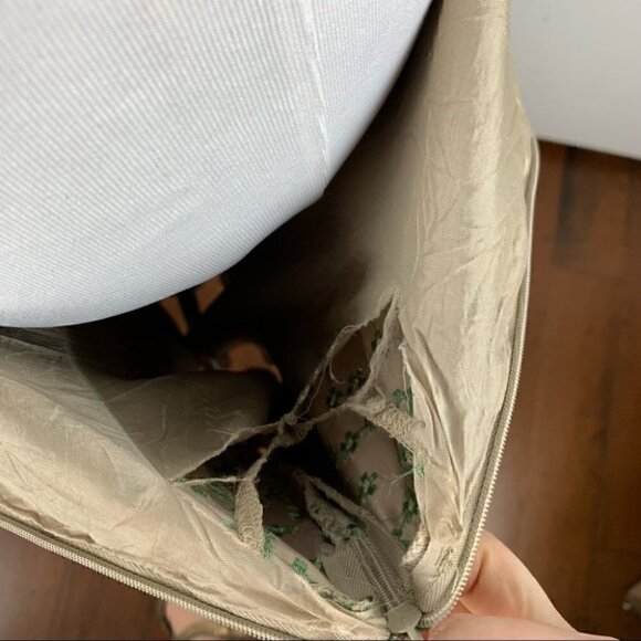 B Moss womens skirt size 10 tan sage green ultra suede embroidered floral 90s - Picture 9 of 10